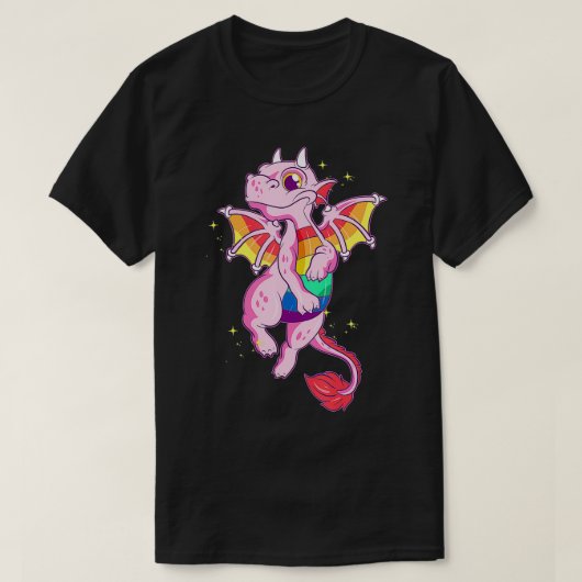 Gay Rainbow Dragon Equality Pride Funny Gift T-Shirt (Design vorne)
