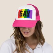 Gay Rainbow Flag Ball Cap - Rosa Truckerkappe (Beispiel)