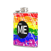 Gay Rainbow Flag Geboren Flachmann (Links)