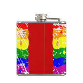 Gay Rainbow Flag Geboren Flachmann (Rückseite)