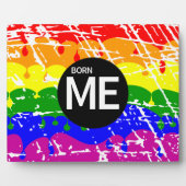 Gay Rainbow Flag Geboren Fotoplatte (Vorderseite)