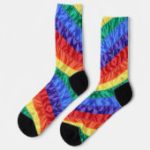 Gay Rainbow Flag Regenbogen Streifen LGBT LGBTQ Pr Socken (Linkes Detail)