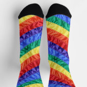 Gay Rainbow Flag Regenbogen Streifen LGBT LGBTQ Pr Socken (Oben)