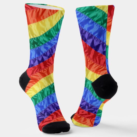 Gay Rainbow Flag Regenbogen Streifen LGBT LGBTQ Pr Socken (Gewinkelt)