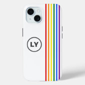 Gay Rainbow Flag Stripes Personalisiert Initialen Case-Mate iPhone Hülle (Rückseite)