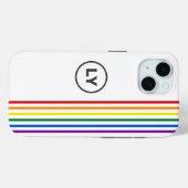 Gay Rainbow Flag Stripes Personalisiert Initialen Case-Mate iPhone Hülle (Rückseite (Horizontal))
