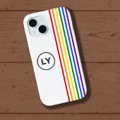 Gay Rainbow Flag Stripes Personalisiert Initialen Case-Mate iPhone Hülle