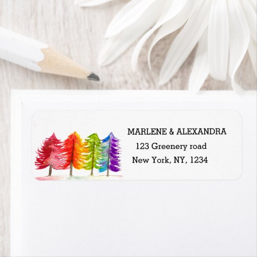 Gay Rainbow LGBT Lesbische Pride Watercolor Labels (Insitu)