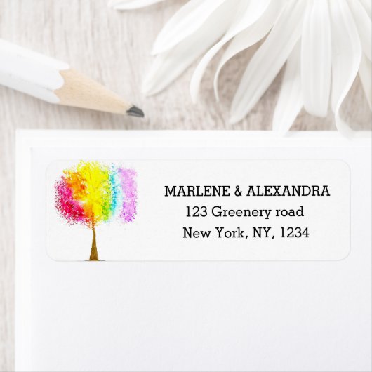 Gay Rainbow LGBT Lesbische Pride Watercolor Labels (Insitu)