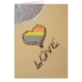 Gay Rainbow Liebe Herz in Sand