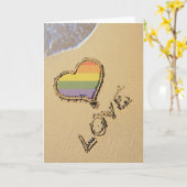 Gay Rainbow Liebe Herz in Sand Karte (Gelbe Blume)