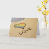 Gay Rainbow Liebe Herz in Sand Karte (Gelbe Blume)