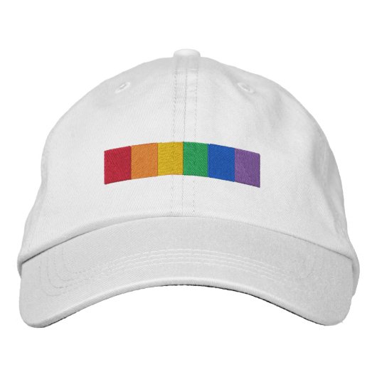 Gay Rainbow Pride Flag Strip Bestickte Baseballkappe (Vorderseite)
