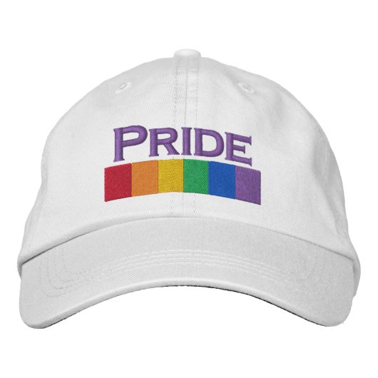 Gay Rainbow Pride Flag Strip Bestickte Kappe (Vorderseite)
