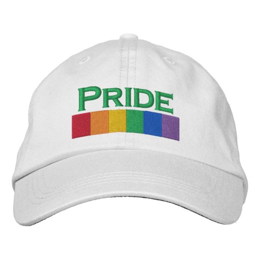 Gay Rainbow Pride Flag Strip Bestickte Kappe (Vorderseite)