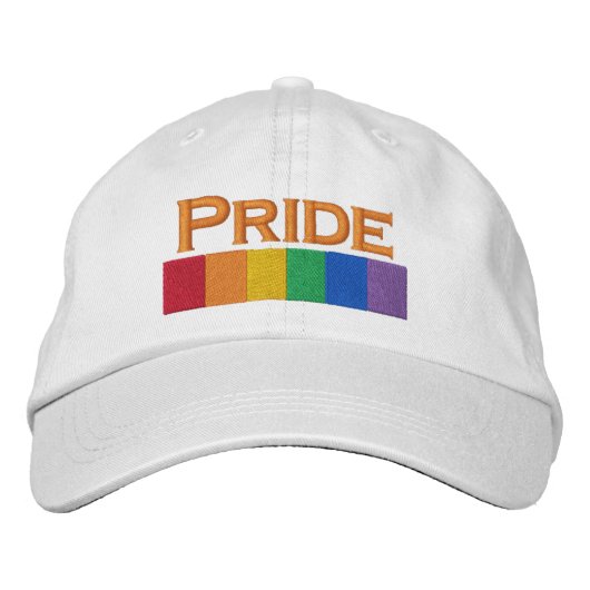 Gay Rainbow Pride Flag Strip Bestickte Kappe (Vorderseite)