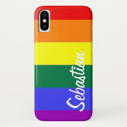 Gay Rainbow Pride Personalisiert Case-Mate iPhone Hülle (Rückseite)
