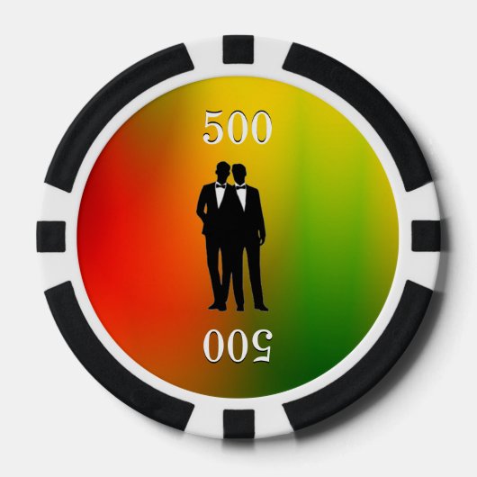 Gay Rainbow Wedding Pokerchips (Vorderseite)