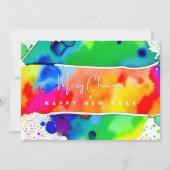 Gay Rainbow Weihnachtskarte Feiertagskarte (Vorderseite)