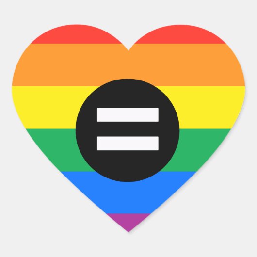 Gay Rights Flag Herz-Aufkleber (Vorderseite)