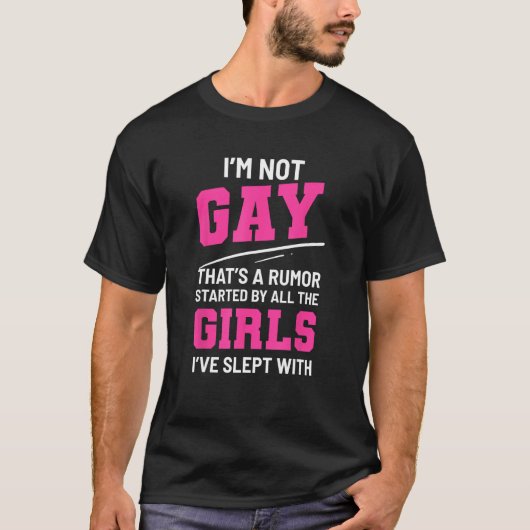 Gay Rumor Funny Girls Gay oder Hetero T-Shirt (Vorderseite)