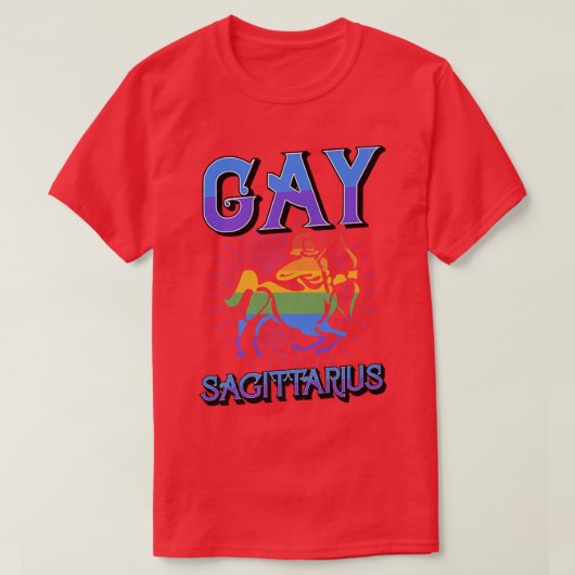 Gay Sagittarius Zodiac Sign Birthday Horoscope Con T-Shirt (Design vorne)