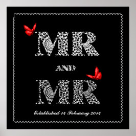 Gay Same Gender Wedding Geschenk Spitzen Word Art Poster