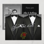 Gay Save the Date mit Tuxedo (Vorne/Hinten)