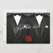 Gay Save the Date mit Tuxedo (Vorderseite)