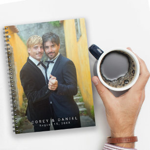 Gay-Schwulenhochzeit Erinnerungsfoto Notizblock