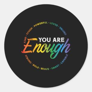 Gay Sie sind genug Rainbow Pride Flag Ally Lgbtq m Runder Aufkleber