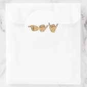 Gay Sign Language Runder Aufkleber (Tasche)