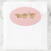 GAY SIGN SPRACHE OVALER AUFKLEBER (Tasche)