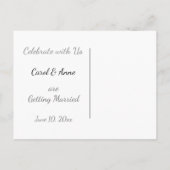 Gay Silver Damask Wedding Foto Save the Date Ankündigungspostkarte (Rückseite)