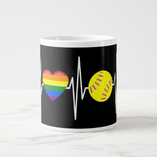 Gay Softball Shirt Softball Player Gay Pride LGBTQ Jumbo-Tasse