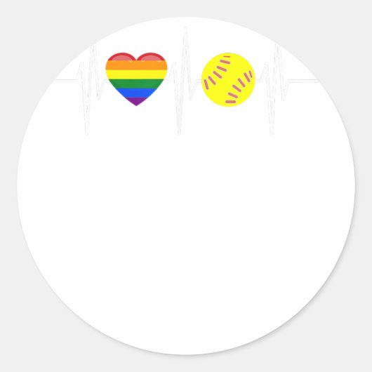 Gay Softball Shirt Softball Player Gay Pride LGBTQ Runder Aufkleber (Vorderseite)