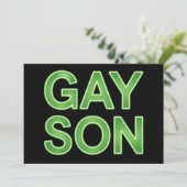 Gay Son Funny LGBTQ Pride Einladung (Stehend Vorderseite)