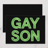 Gay Son Funny LGBTQ Pride Einladung (Vorne/Hinten)