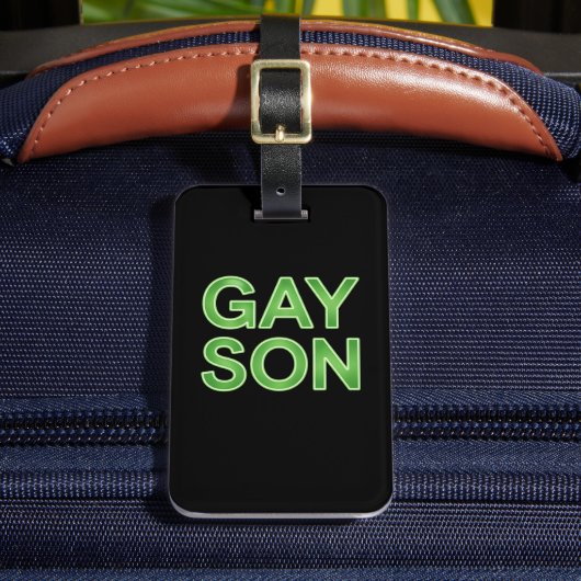 Gay Son Funny LGBTQ Pride Gepäckanhänger (Vorderseite Insitu 2)