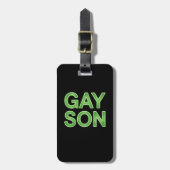 Gay Son Funny LGBTQ Pride Gepäckanhänger (Vorderseite vertikal)