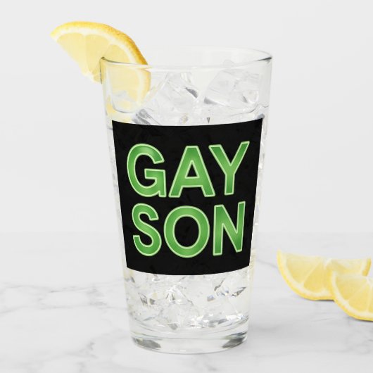 Gay Son Funny LGBTQ Pride Glas (Vorderseite Ice)