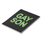 Gay Son Funny LGBTQ Pride Notizblock (Rotiert)