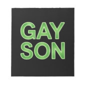 Gay Son Funny LGBTQ Pride Notizblock (Vorderseite)