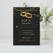 Gay Sparkling Lights und Gold Wedding Rings UAWG Save The Date (Stehend Vorderseite)
