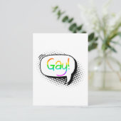 Gay Speech Bubble Postkarte (Stehend Vorderseite)