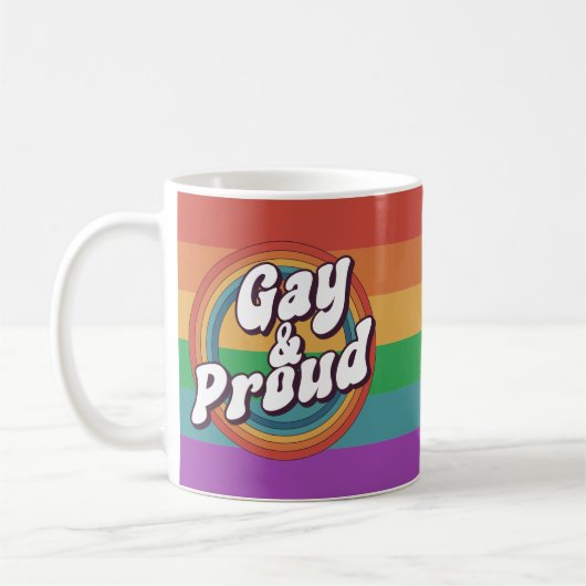 Gay & Stolz Pride LGBTQ+ Kaffeetasse (Links)
