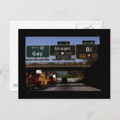 Gay/Straight/Bi Road Signs Postkarte (Vorne/Hinten)