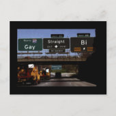 Gay/Straight/Bi Road Signs Postkarte (Vorderseite)