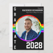 Gay Student Pride Rainbow Graduation Announcement  Einladung (Vorderseite)