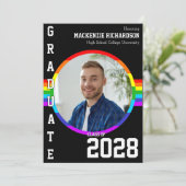 Gay Student Pride Rainbow Graduation Announcement  Einladung (Stehend Vorderseite)